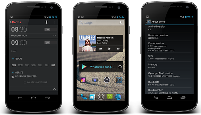 Capturas de pantalla de Cyanogen 10.2