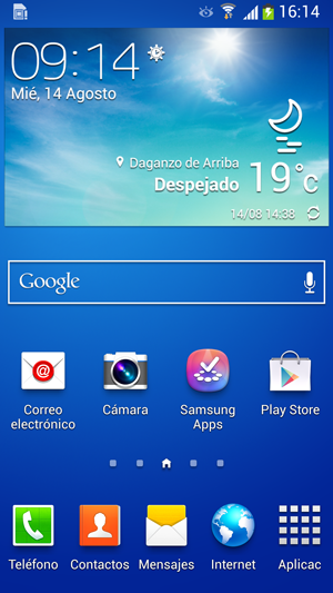 Escritorio del Samsung Galaxy S4 Active
