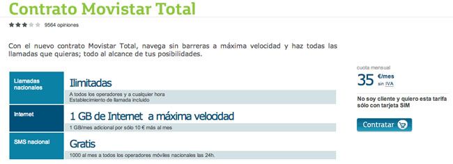 tarifa Movistar Total.