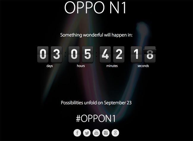 El Oppo N1 se presentaría oficialmente el 31 de agosto y saldría a la venta el 23 de septiembre.