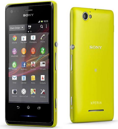 Sony Xperia M amarillo.