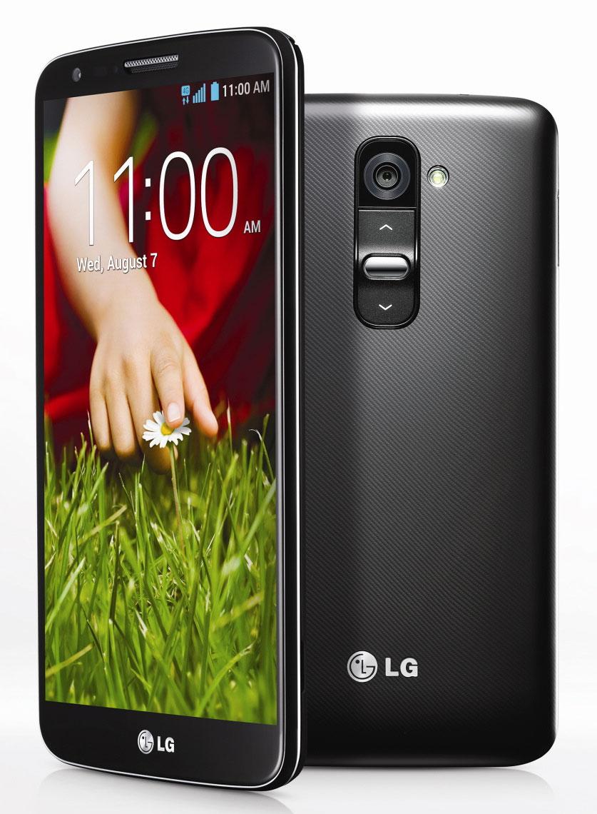 LG G2 vista frontal y trasera