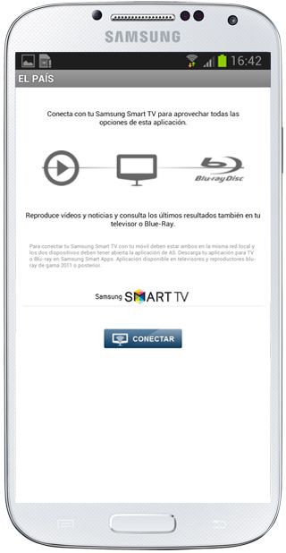 Conectar a TV aplicación El País