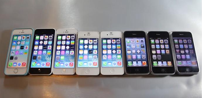 Las 8 generaciones de iPhone en vídeo.