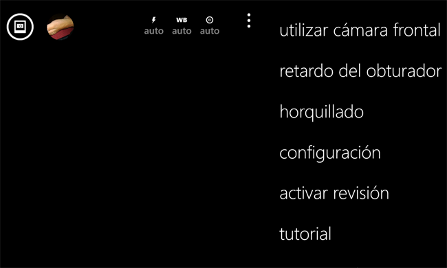 Interfaz de la cámara del Nokia Lumia 1020