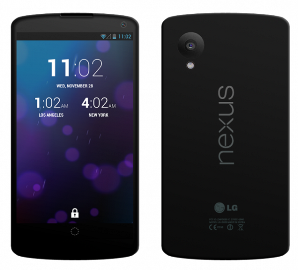 Diseño final del LG Nexus 5.