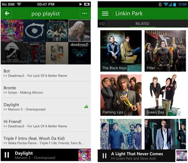 Xbox Music para iOS y Andriod.