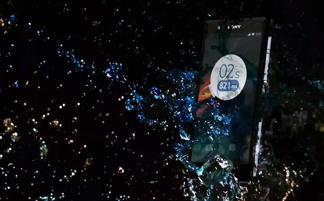 Fotografía de un Sony Xperia Z con cronómetro
