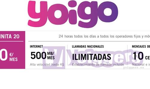 nueva tarifa infinita de Yoigo: La infinita 20.