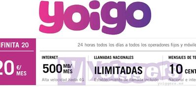 nueva tarifa infinita de Yoigo: La infinita 20.