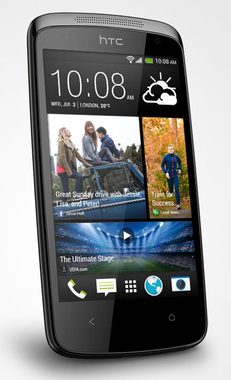 HTC Desire 500 en color negro vista frontal