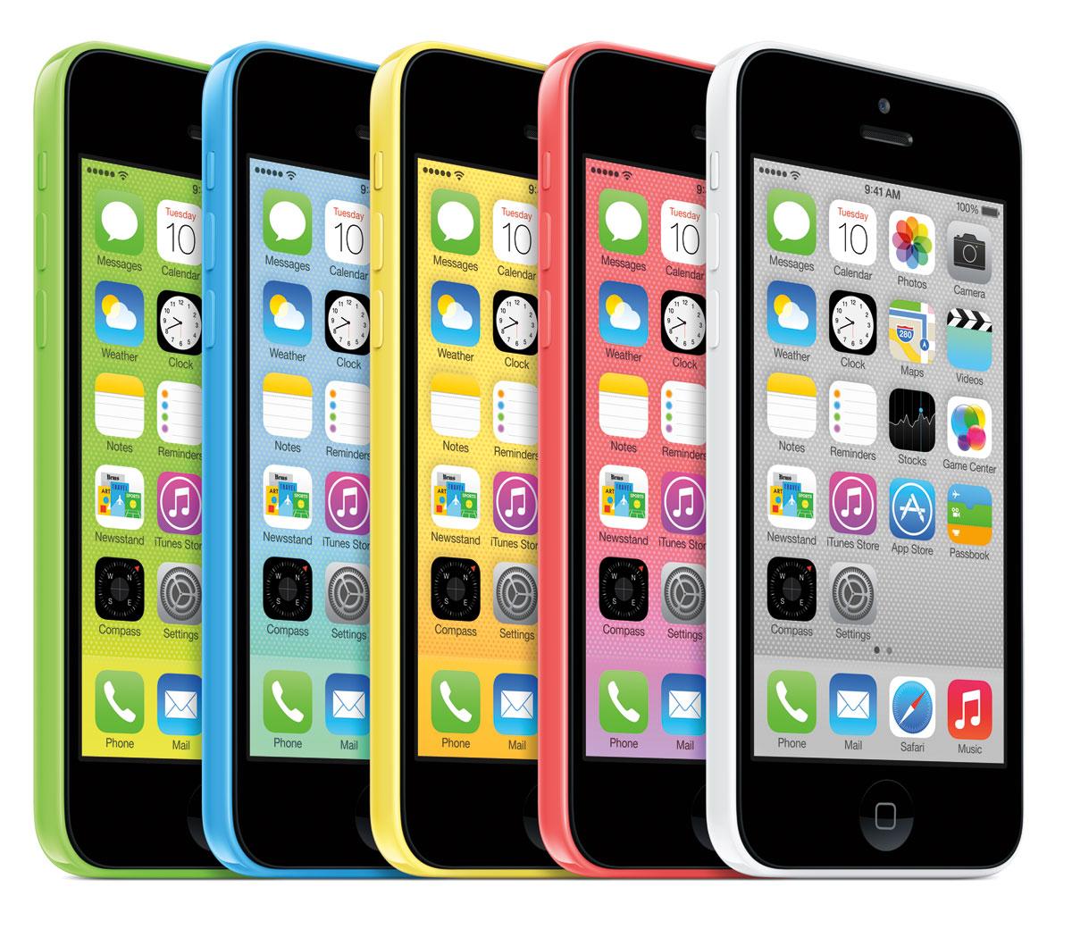 iPhone 5C vista lateral en colores