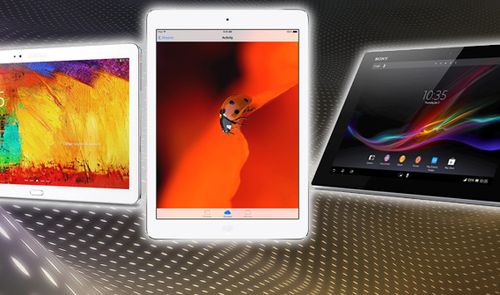 Comparativa iPad Air, Sony Xperia Tablet Z y Galaxy Note 10.1 2014.