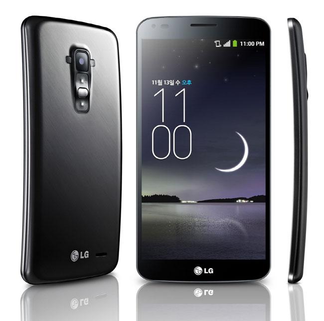 LG G Flex vista fronal, lateral y trasera
