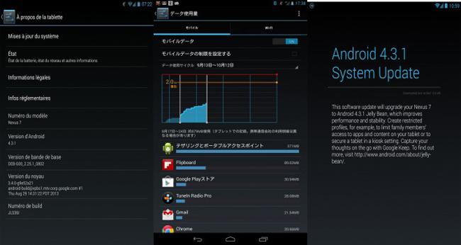 Actualización Android 4.3.1 para Nexus 7 LTE.