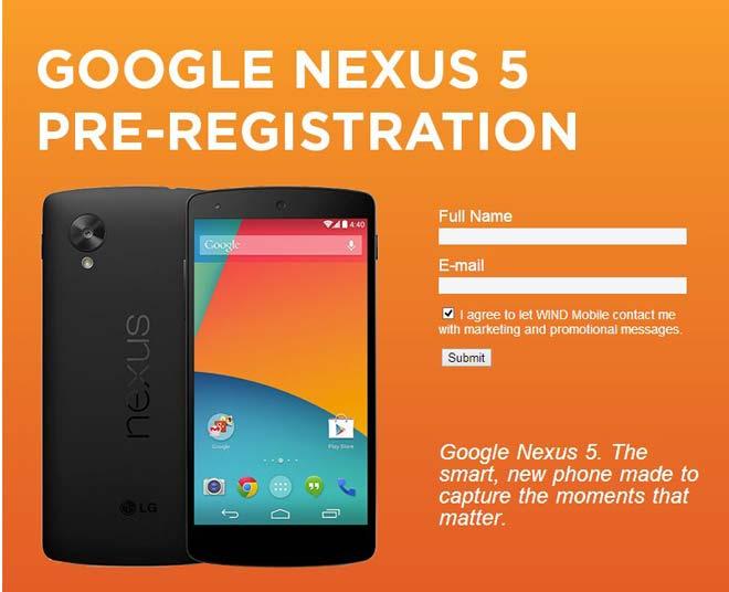 Registro para comprar el Nexus 5