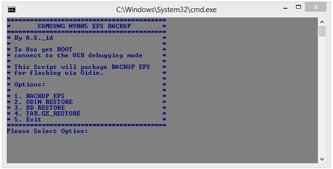 Samsung Galaxy Note 3 EFS Backup