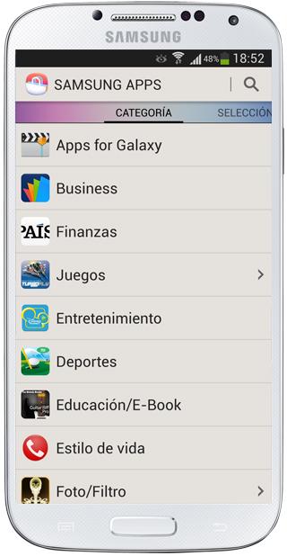 Listado Apps Samsung Apps