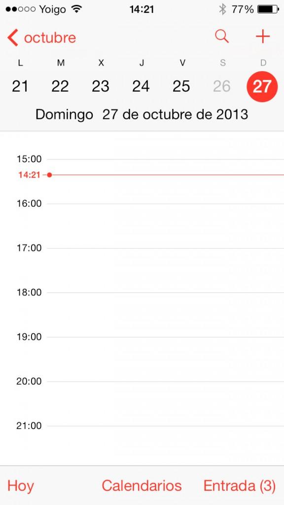 Bug en el calendario del iOS 7.