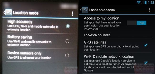 android 4.4 kitkat opciones localización