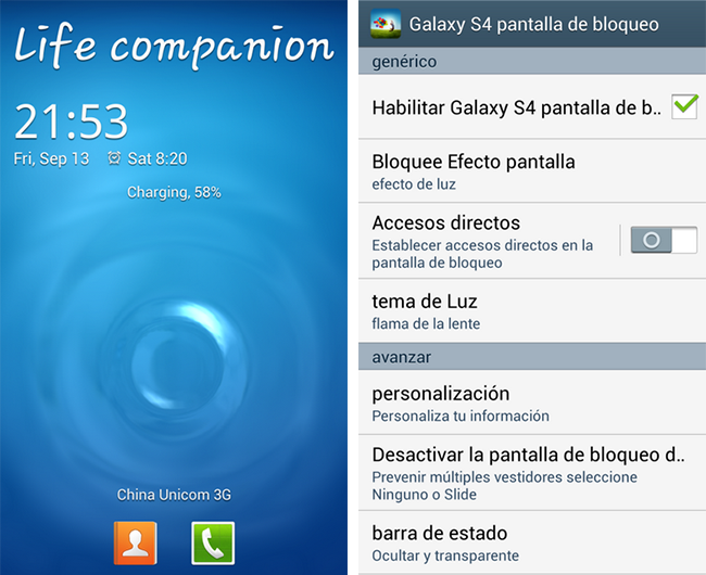 Captura de Samsung Galaxy S IV & Galaxy Note III Lockscreen