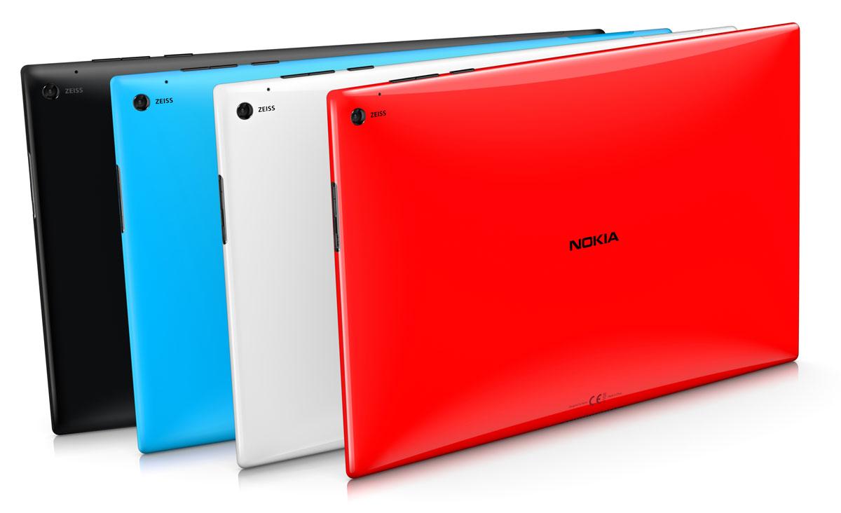 Nokia Lumia 2520 en color rojo, blanco, azul y negro