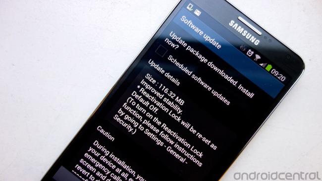Nueva actualización Galaxy Note 3.