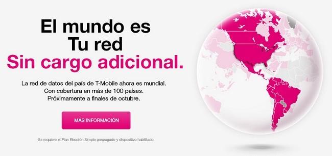 T-Mobile elimina el roaming en más de 100 países.