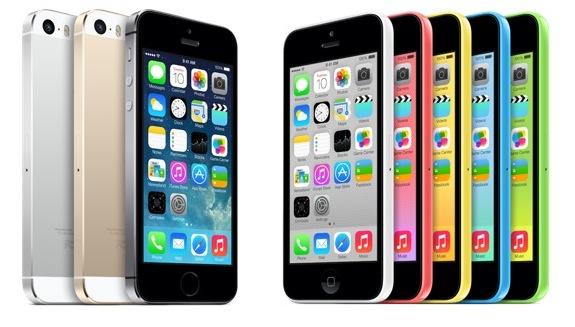 iPhone 5s y iPhone 5c.