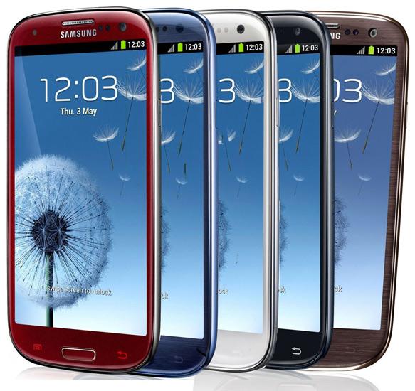 Samsung Galaxy S3 en diferentes colores