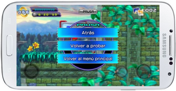 Menú en Sonic the Hedgehog 4 Episode II