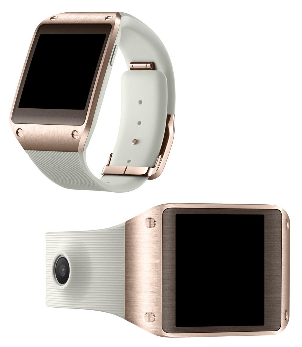 Samsung Galaxy Gear de color blanco y dorado