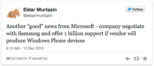 Microsoft tienta a Samsung con mucho dinero.