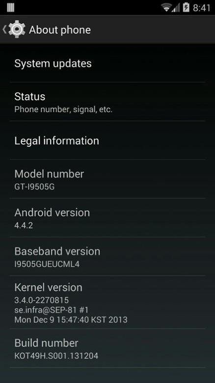 Galaxy S4 Google Play Edition 4.4.2