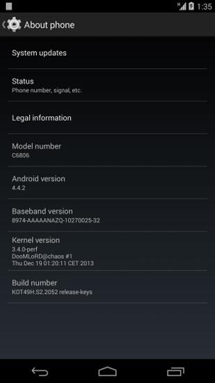 Android 4.2.2 kitkat en el Sony Xperia Z1