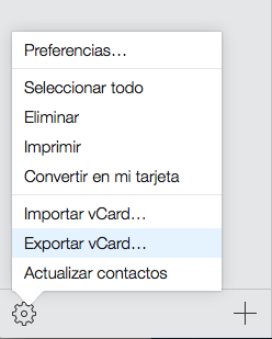Ajustes agenda de iCLoud.