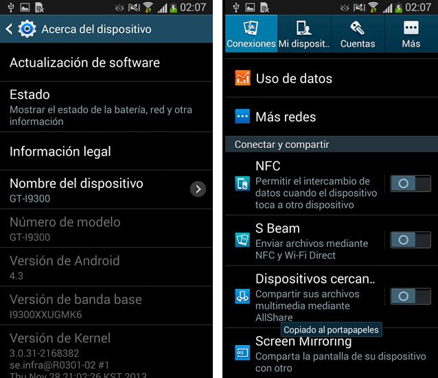 Galaxy S3 update oficial 4.3