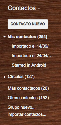 Importar contactos en Gmail.