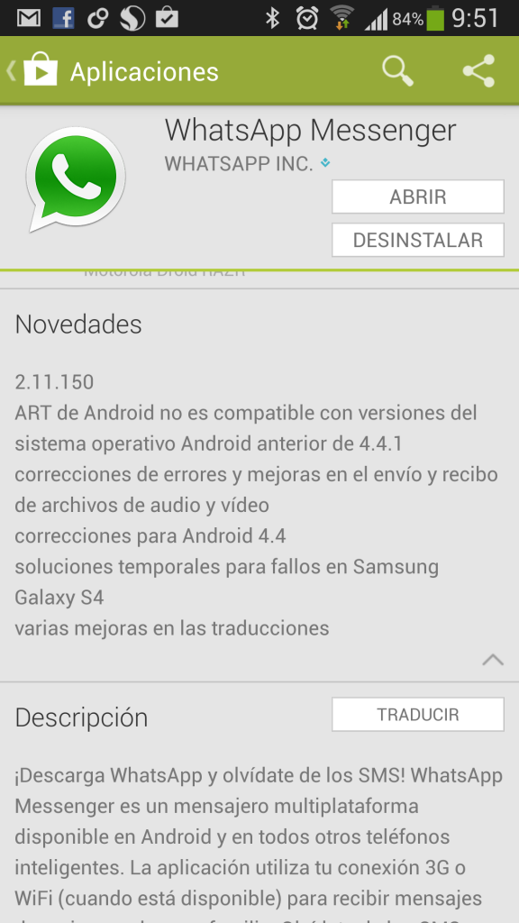 WhatsApp Android ART update.
