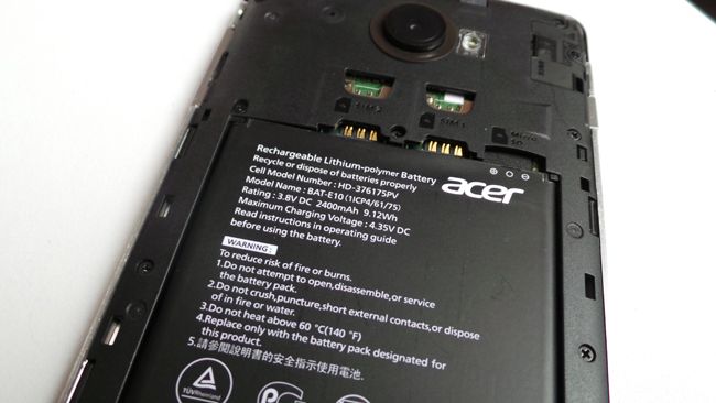 Interior del Acer Liquid S1