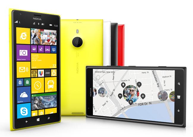 Nokia Lumia 1520 en color negro, amarillo y rojo