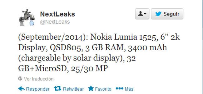 Caracteristicas del Nokia Lumia 1525