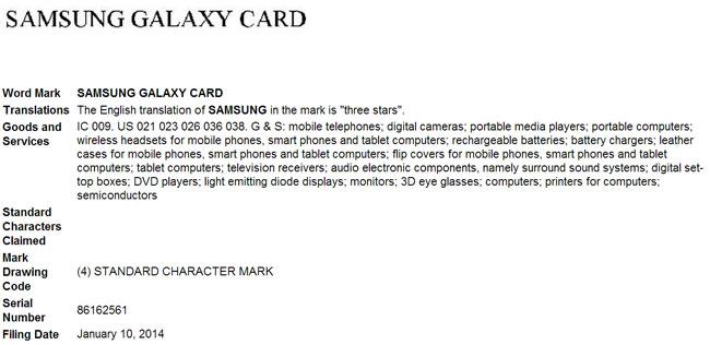 Registro de Samsung Galaxy Card