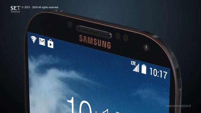 Grosor del Samsung Galaxy S5 en una imagen conceptual