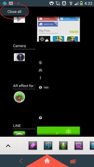 Captura de la multitarea en un Sony Xperia