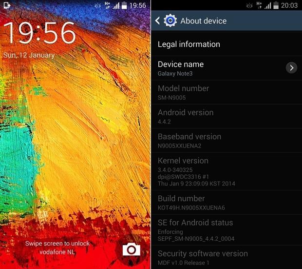 android 4.4.2 kitkat galaxy note 3