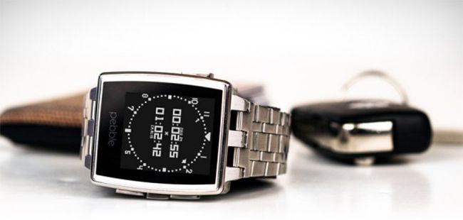 cuerpo reloj inteligente pebble steel