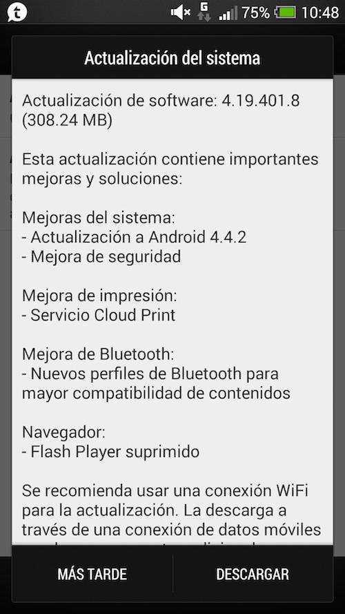 htc one actualizacion android kitkat