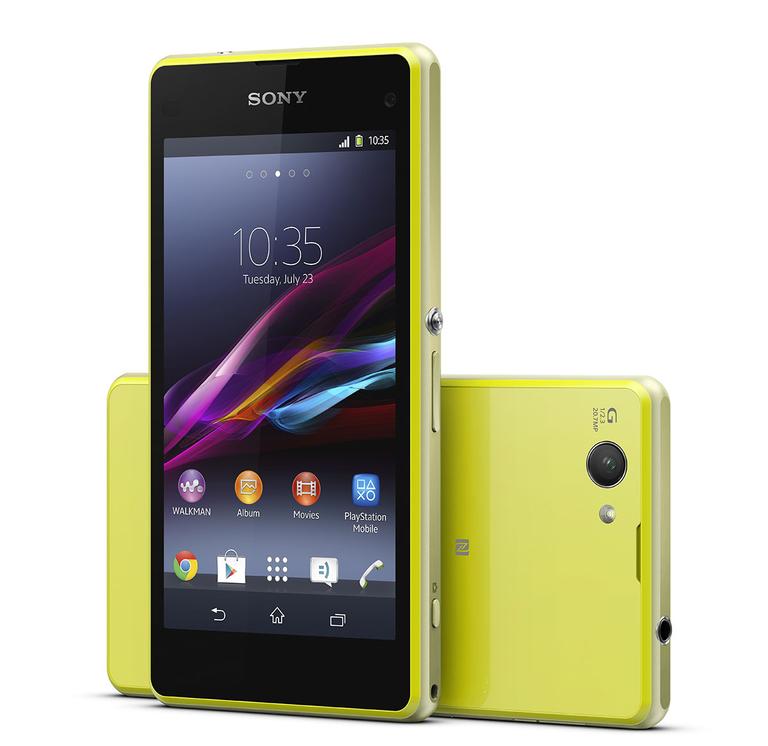 Sony Xperia Z1 Compact en color amarillo