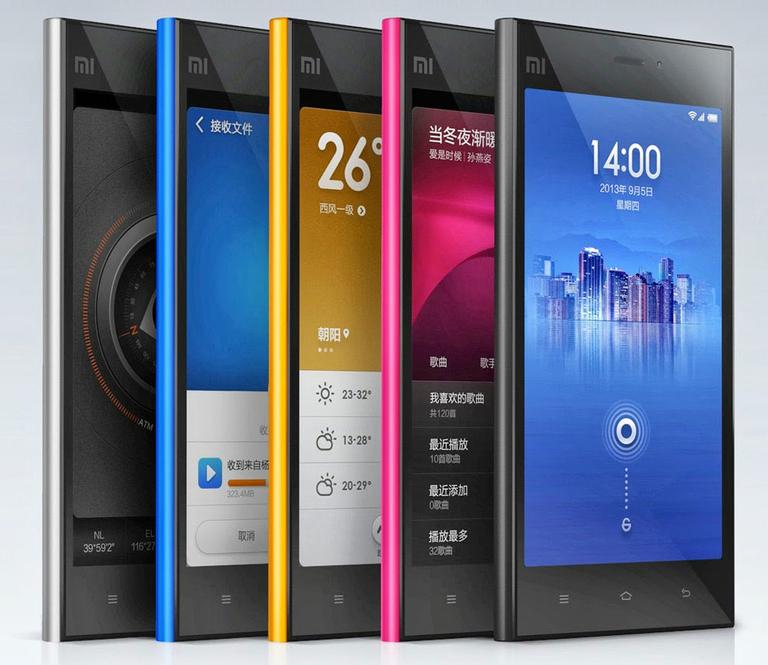 Xiaomi mi3 en negro, azul, amarillo, rojo y plata